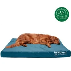 FurHaven Deluxe Oxford Cooling Gel Indoor/Outdoor Dog & Cat Bed With Removable Cover -Blue Buffalos Shop 238827 PT3. AC SS1800 V1627618601