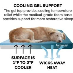FurHaven Deluxe Oxford Cooling Gel Indoor/Outdoor Dog & Cat Bed With Removable Cover -Blue Buffalos Shop 238827 PT6. AC SS1800 V1627619801
