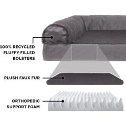 FurHaven Plush Deluxe Chaise Orthopedic Cat & Dog Bed With Removable Cover -Blue Buffalos Shop 242784 PT4. AC SS1800 V1703799948