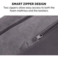 FurHaven Plush Deluxe Chaise Orthopedic Cat & Dog Bed With Removable Cover -Blue Buffalos Shop 242784 PT7. AC SS1800 V1703799949