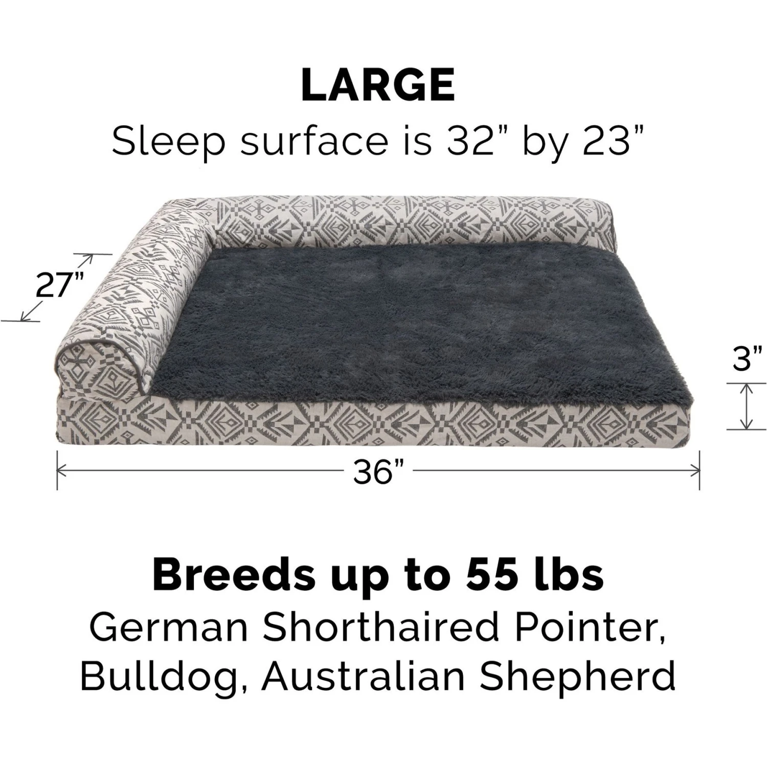 FurHaven Southwest Kilim Orthopedic Deluxe Chaise Dog & Cat Bed 7 FurHaven Southwest Kilim Orthopedic Deluxe Chaise Dog & Cat Bed - Image 5