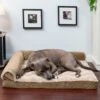 FurHaven Wave Fur & Velvet Orthopedic Deluxe Chaise Dog & Cat Bed -Blue Buffalos Shop 244378 MAIN. AC SS1800 V1611070468