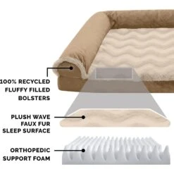 FurHaven Wave Fur & Velvet Orthopedic Deluxe Chaise Dog & Cat Bed 16 FurHaven Wave Fur & Velvet Orthopedic Deluxe Chaise Dog & Cat Bed -Blue Buffalos Shop 244378 PT5. AC SS1800 V1611070473