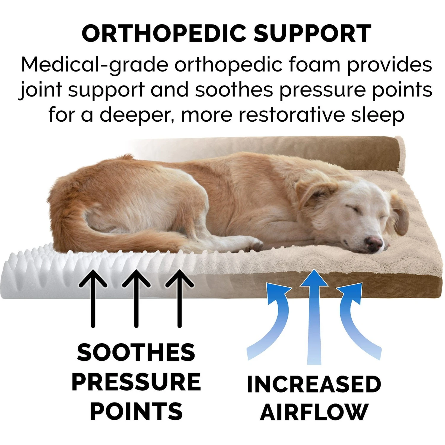 FurHaven Wave Fur & Velvet Orthopedic Deluxe Chaise Dog & Cat Bed 9 FurHaven Wave Fur & Velvet Orthopedic Deluxe Chaise Dog & Cat Bed - Image 7