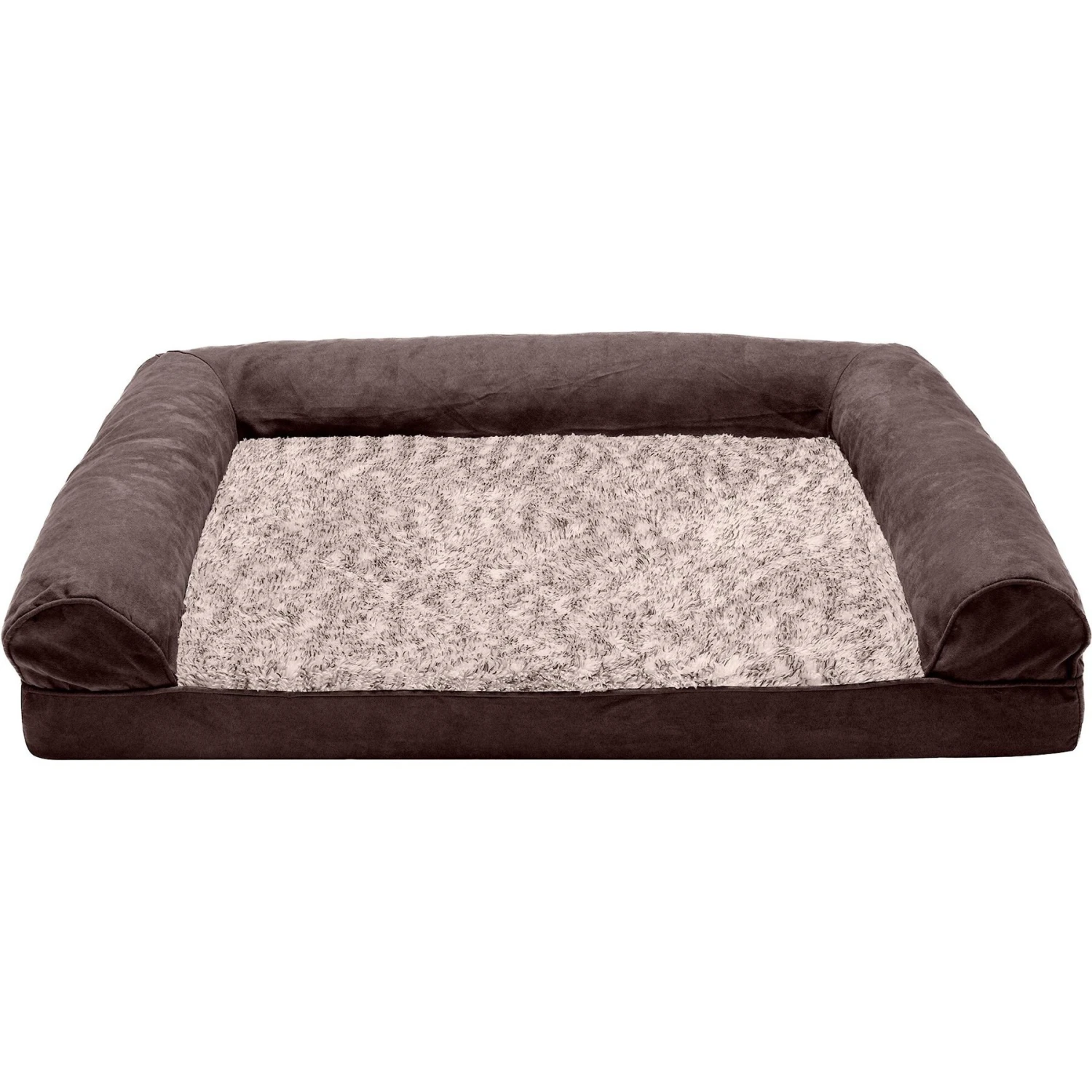 FurHaven Faux Fur & Suede Orthopedic Sofa Dog & Cat Bed 5 FurHaven Faux Fur & Suede Orthopedic Sofa Dog & Cat Bed - Image 3