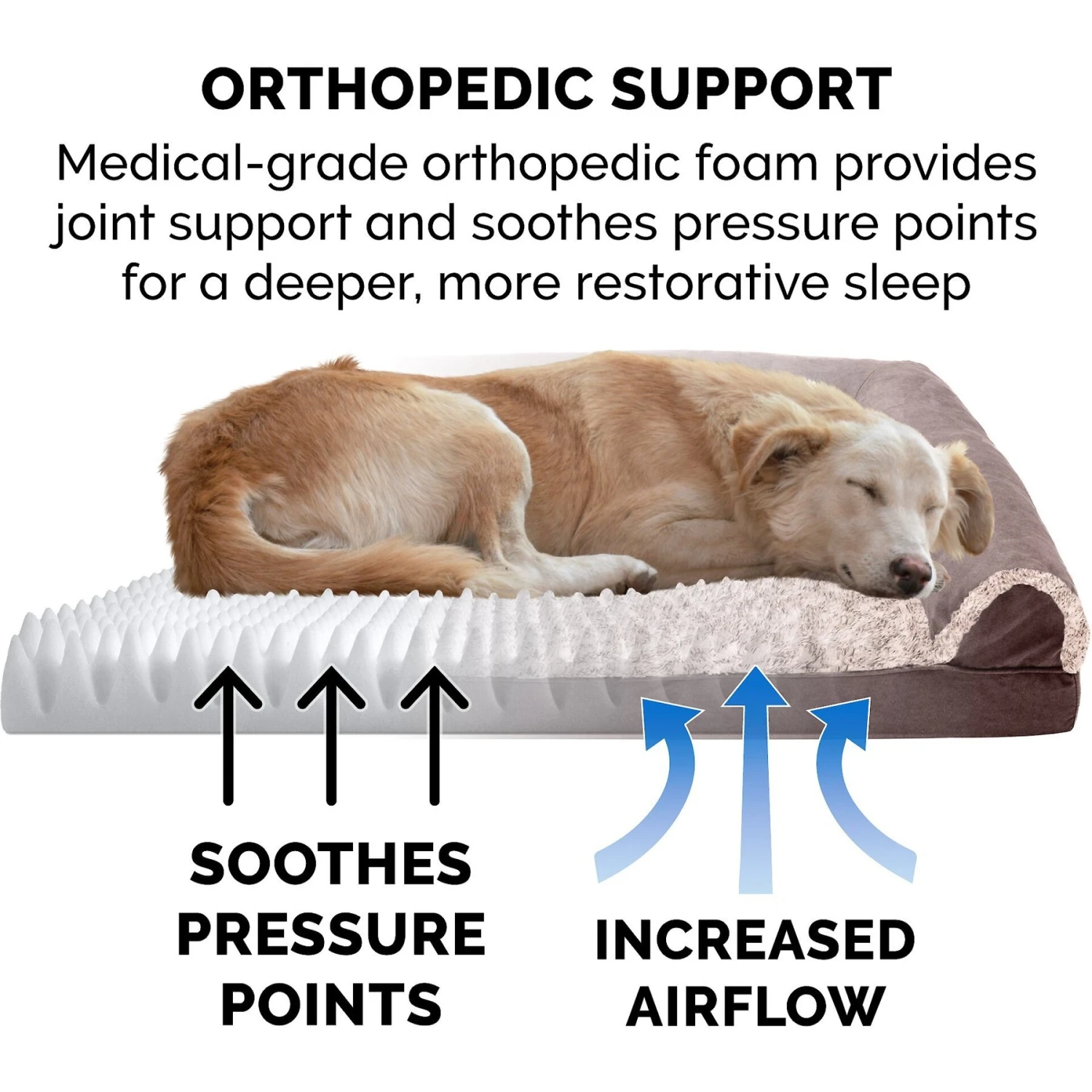 FurHaven Faux Fur & Suede Orthopedic Sofa Dog & Cat Bed 9 FurHaven Faux Fur & Suede Orthopedic Sofa Dog & Cat Bed - Image 7