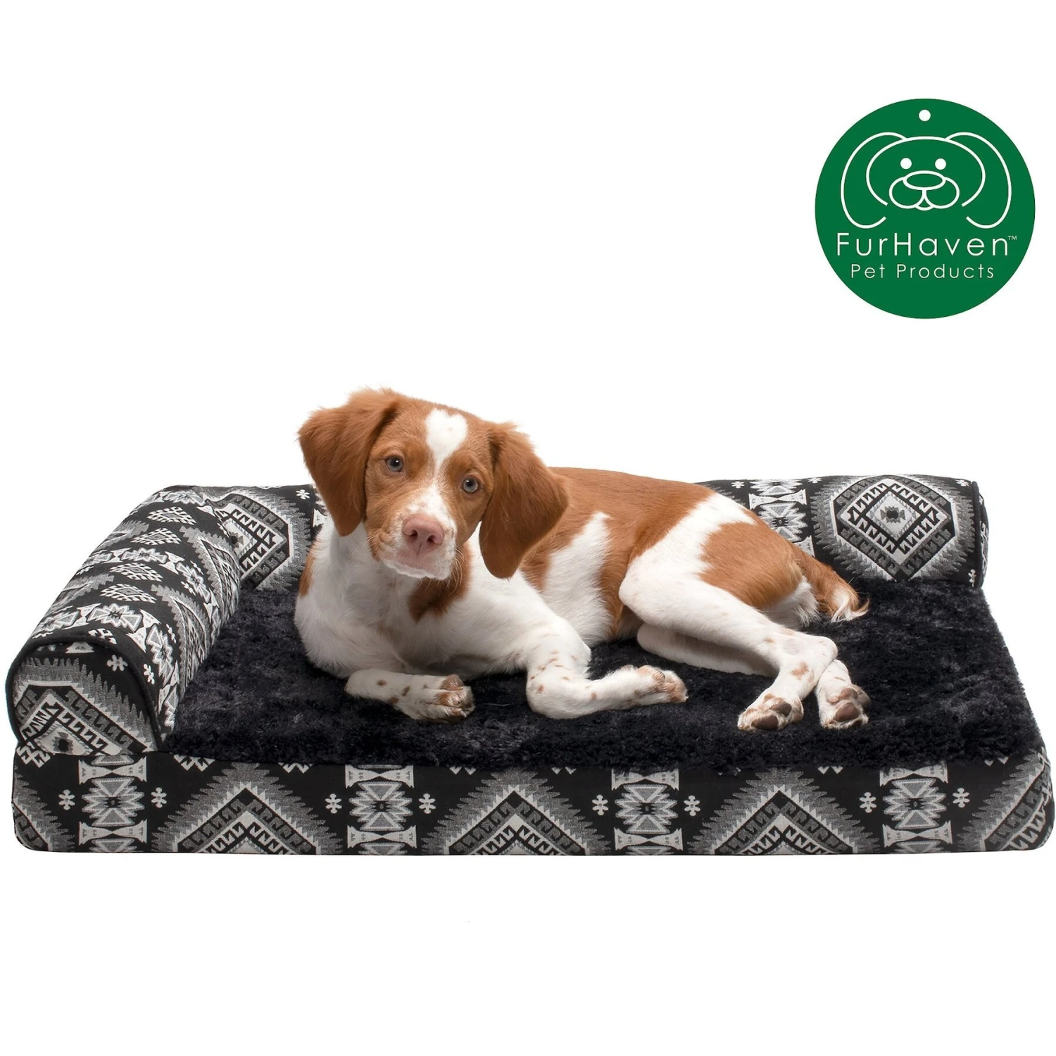 FurHaven Southwest Kilim Memory Foam Deluxe Chaise Dog & Cat Bed 6 FurHaven Southwest Kilim Memory Foam Deluxe Chaise Dog & Cat Bed - Image 4