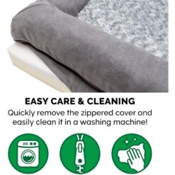 FurHaven Faux Fur & Suede Memory Foam Sofa Dog & Cat Bed -Blue Buffalos Shop 244428 PT7. AC SS1800 V1606813929