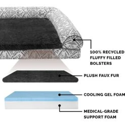 FurHaven Southwest Kilim Cooling Gel Deluxe Chaise Dog & Cat Bed 16 FurHaven Southwest Kilim Cooling Gel Deluxe Chaise Dog & Cat Bed -Blue Buffalos Shop 244452 PT5. AC SS1800 V1602315961