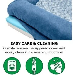 FurHaven Faux Fur & Suede Cooling Gel Sofa Dog & Cat Bed -Blue Buffalos Shop 244475 PT7. AC SS1800 V1606780623