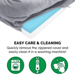 FurHaven Velvet Waves Perfect Comfort Cooling Gel Bolster Cat & Dog Bed With Removable Cover -Blue Buffalos Shop 244658 PT7. AC SS1800 V1602830184