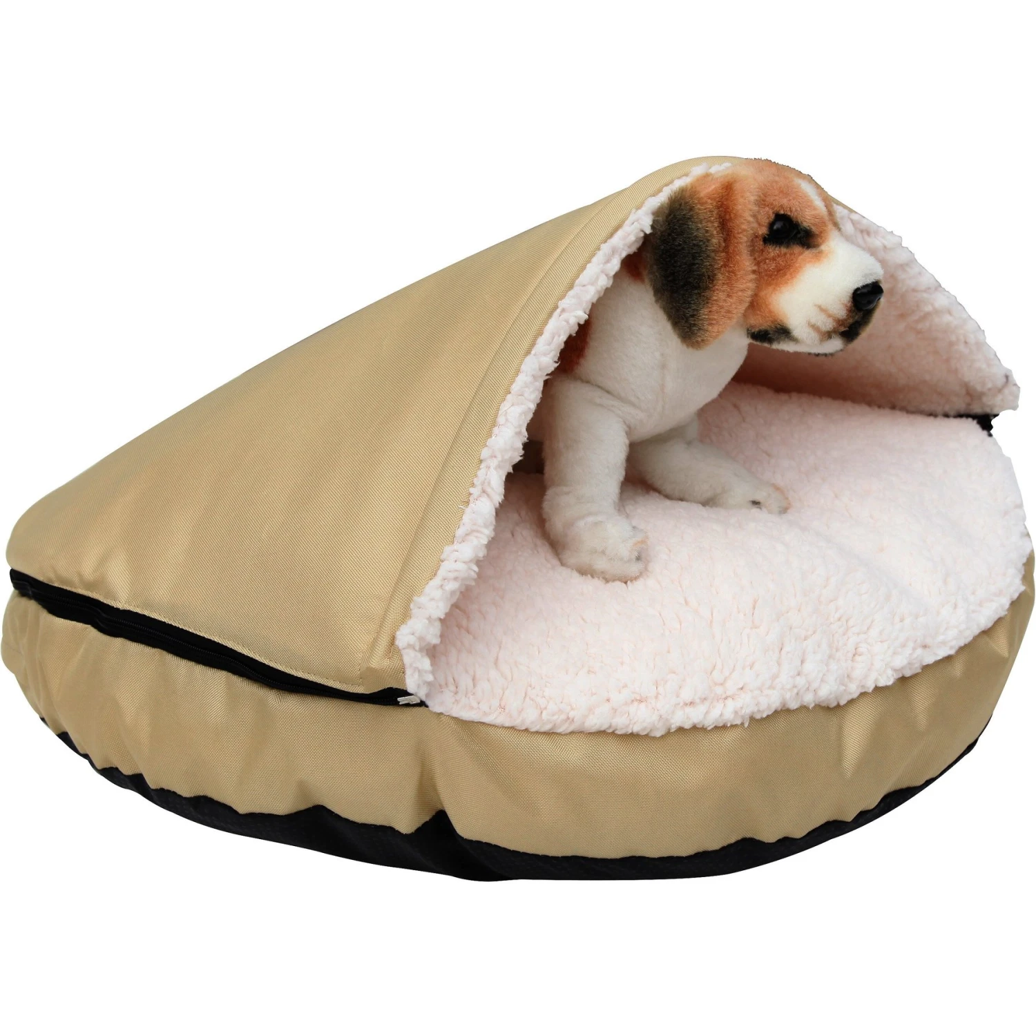 HappyCare Textiles Durable Oxford To Sherpa Pet Cave Covered Cat & Dog Bed With Removable Cover 3 HappyCare Textiles Durable Oxford To Sherpa Pet Cave Covered Cat & Dog Bed With Removable Cover