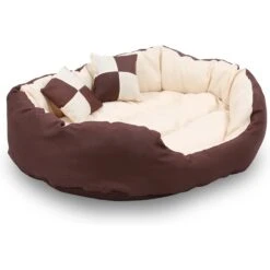 HappyCare Textiles Durable Oval Bolster Cat & Dog Bed -Blue Buffalos Shop 245767 PT2. AC SS1800 V1596058256