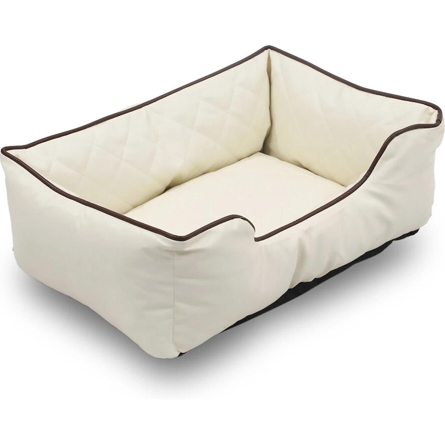 HappyCare Textiles Luxury All Sides Faux Leather Bolster Cat & Dog Bed 4 HappyCare Textiles Luxury All Sides Faux Leather Bolster Cat & Dog Bed - Image 2