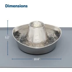 PetSafe Seaside Stainless Steel Cat Water Fountain, 60-oz -Blue Buffalos Shop 247079 PT1. AC SS1800 V1663967236