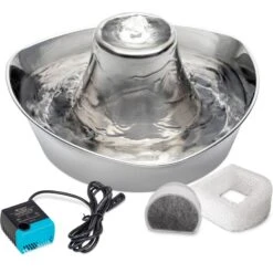 PetSafe Seaside Stainless Steel Cat Water Fountain, 60-oz -Blue Buffalos Shop 247079 PT7. AC SS1800 V1663967115