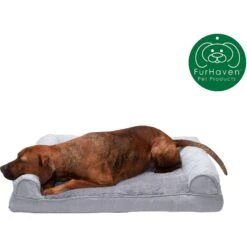 FurHaven Plush & Suede Full Support Orthopedic Sofa Dog & Cat Bed -Blue Buffalos Shop 251847 PT3. AC SS1800 V1599852398
