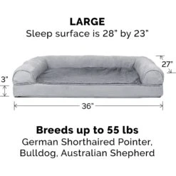 FurHaven Plush & Suede Full Support Orthopedic Sofa Dog & Cat Bed -Blue Buffalos Shop 251847 PT4. AC SS1800 V1663880178