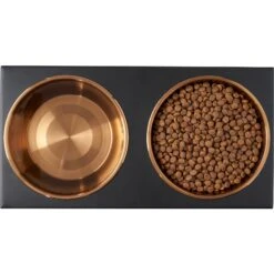 Frisco Copper Stainless Steel Elevated Foldable Double Dog & Cat Bowls -Blue Buffalos Shop 253060 PT5. AC SS1800 V1616595415