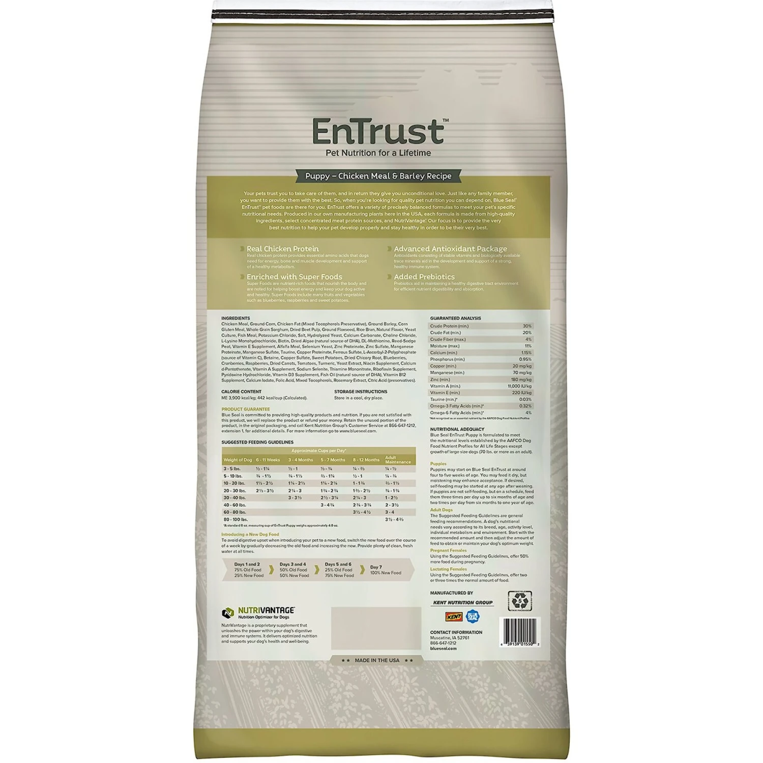 Blue Seal EnTrust Puppy Chicken Meal & Barley Recipe Dry Dog Food 4 Blue Seal EnTrust Puppy Chicken Meal & Barley Recipe Dry Dog Food - Image 2