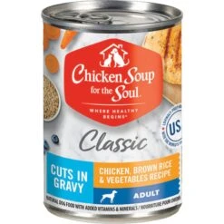 Chicken Soup For The Soul Classic Cuts In Gravy Chicken, Brown Rice & Vegtables Recipe Adult Dog Food