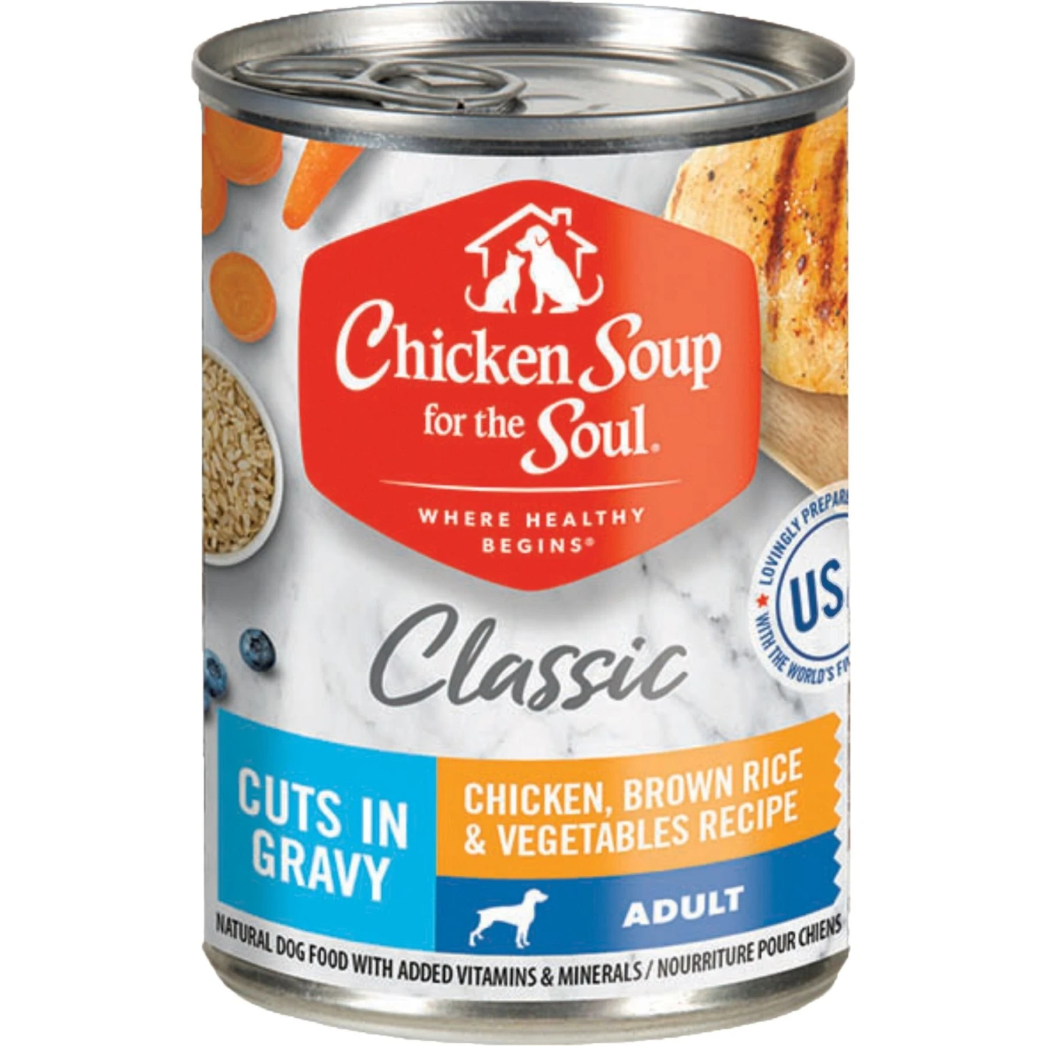 Chicken Soup For The Soul Classic Cuts In Gravy Chicken, Brown Rice & Vegtables Recipe Adult Dog Food 3 Chicken Soup For The Soul Classic Cuts In Gravy Chicken, Brown Rice & Vegtables Recipe Adult Dog Food