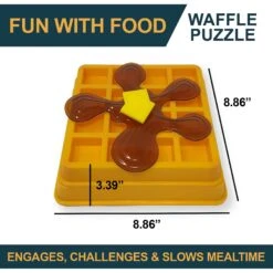 OurPets Waffle Squeaky Treat Dispensing Puzzle Dog & Cat Toy -Blue Buffalos Shop 258949 PT2. AC SS1800 V1637362944