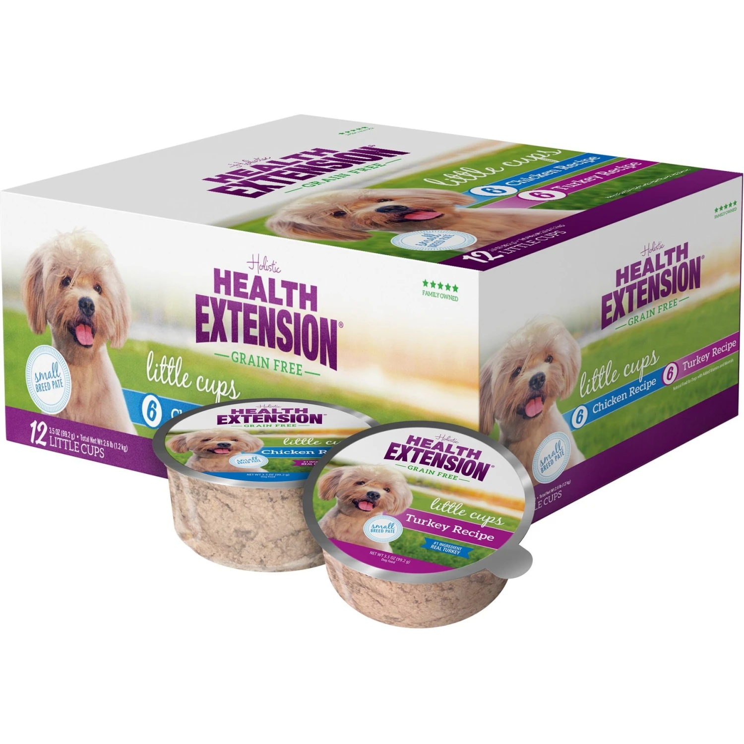 Health Extension Little Cups Chicken & Turkey Recipe Variety Pack Small Breed Grain-Free Wet Puppy Food 3 Health Extension Little Cups Chicken & Turkey Recipe Variety Pack Small Breed Grain-Free Wet Puppy Food