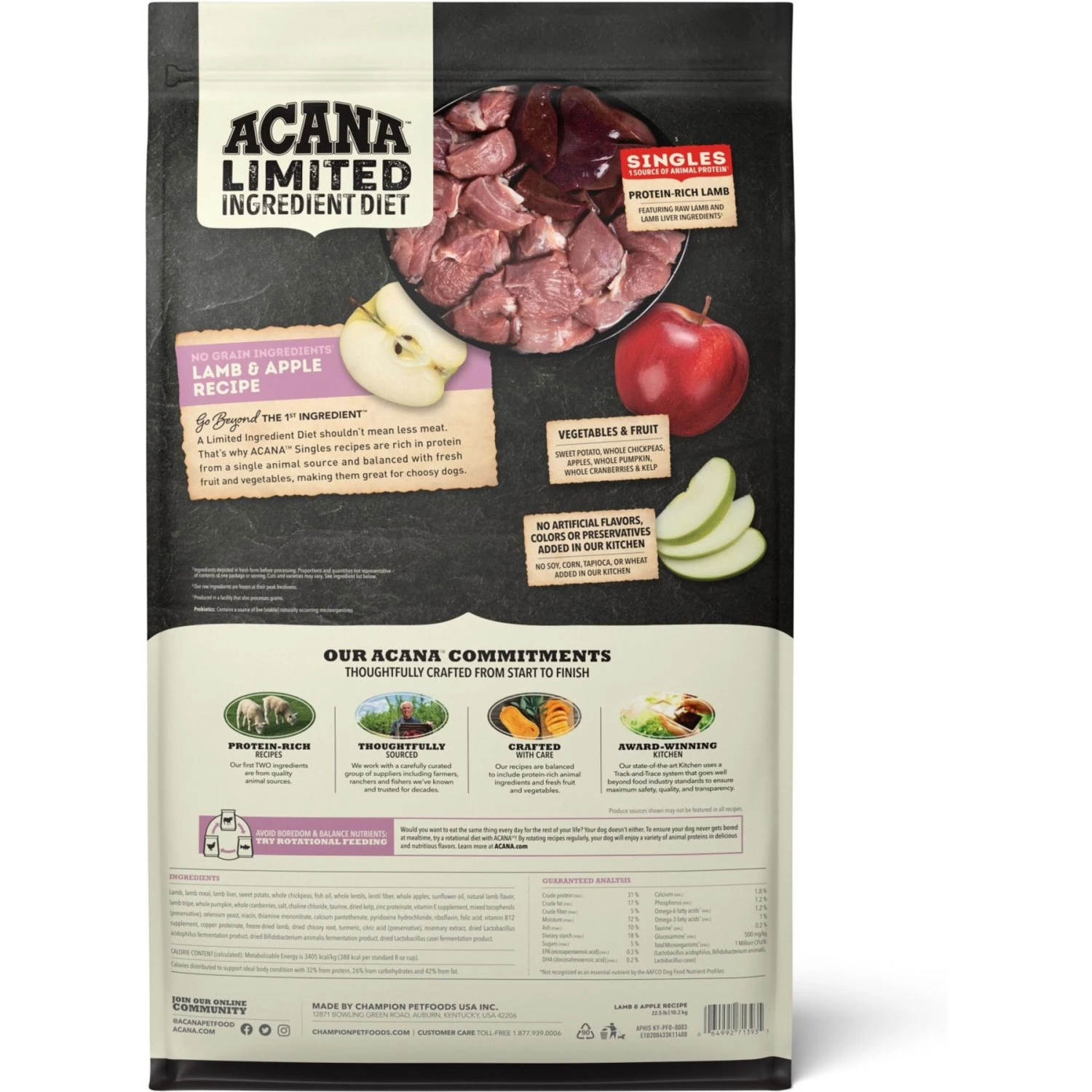 ACANA Singles Limited Ingredient Diet Lamb & Apple Recipe Grain-Free Dry Dog Food 4 ACANA Singles Limited Ingredient Diet Lamb & Apple Recipe Grain-Free Dry Dog Food - Image 2