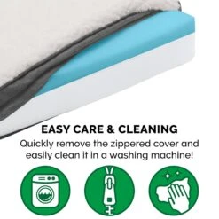 FurHaven Faux Sheepskin & Suede Cooling Gel Cat & Dog Bed With Removable Cover -Blue Buffalos Shop 261665 PT7. AC SS1800 V1605659852