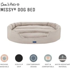Sam's Pets Missy Round Dog Bed -Blue Buffalos Shop 261832 PT2. AC SS1800 V1635095243
