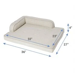 Frisco Faux Linen Corner Personalized Bolster Dog Bed W/Removable Cover -Blue Buffalos Shop 262158 PT1. AC SS1800 V1615589587