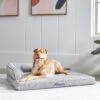 Frisco Faux Linen Corner Personalized Bolster Dog Bed W/Removable Cover, Harbour Blue, XL -Blue Buffalos Shop 262161 MAIN. AC SS1800 V1615828300