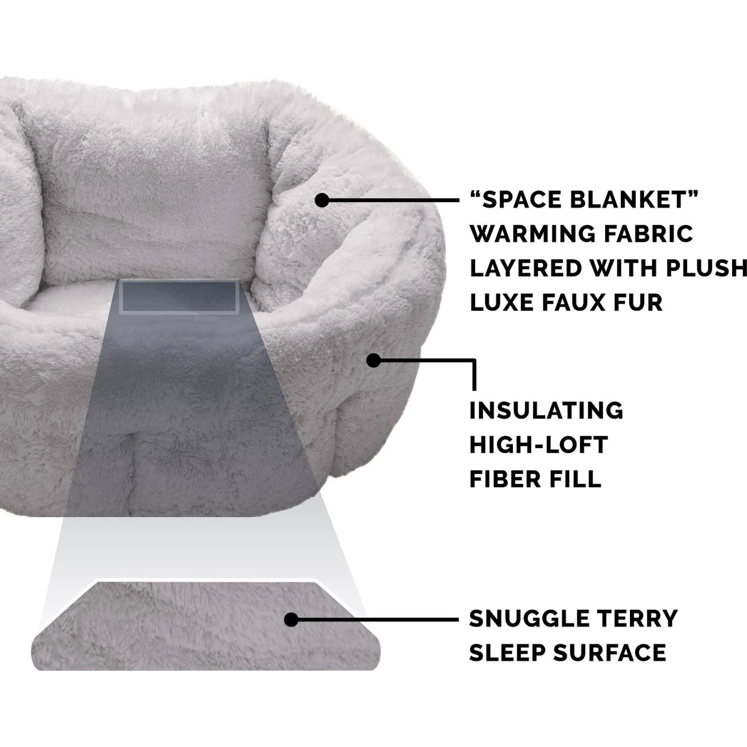 FurHaven Luxury Faux Fur Self-Warming Hi-Lo Donut Cat & Dog Bed 8 FurHaven Luxury Faux Fur Self-Warming Hi-Lo Donut Cat & Dog Bed - Image 6