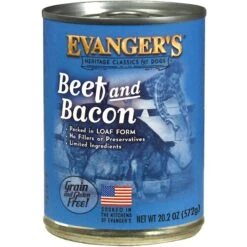 Evanger's Beef & Bacon Grain-Free Wet Dog Food, 20.2-oz Can, Case Of 12