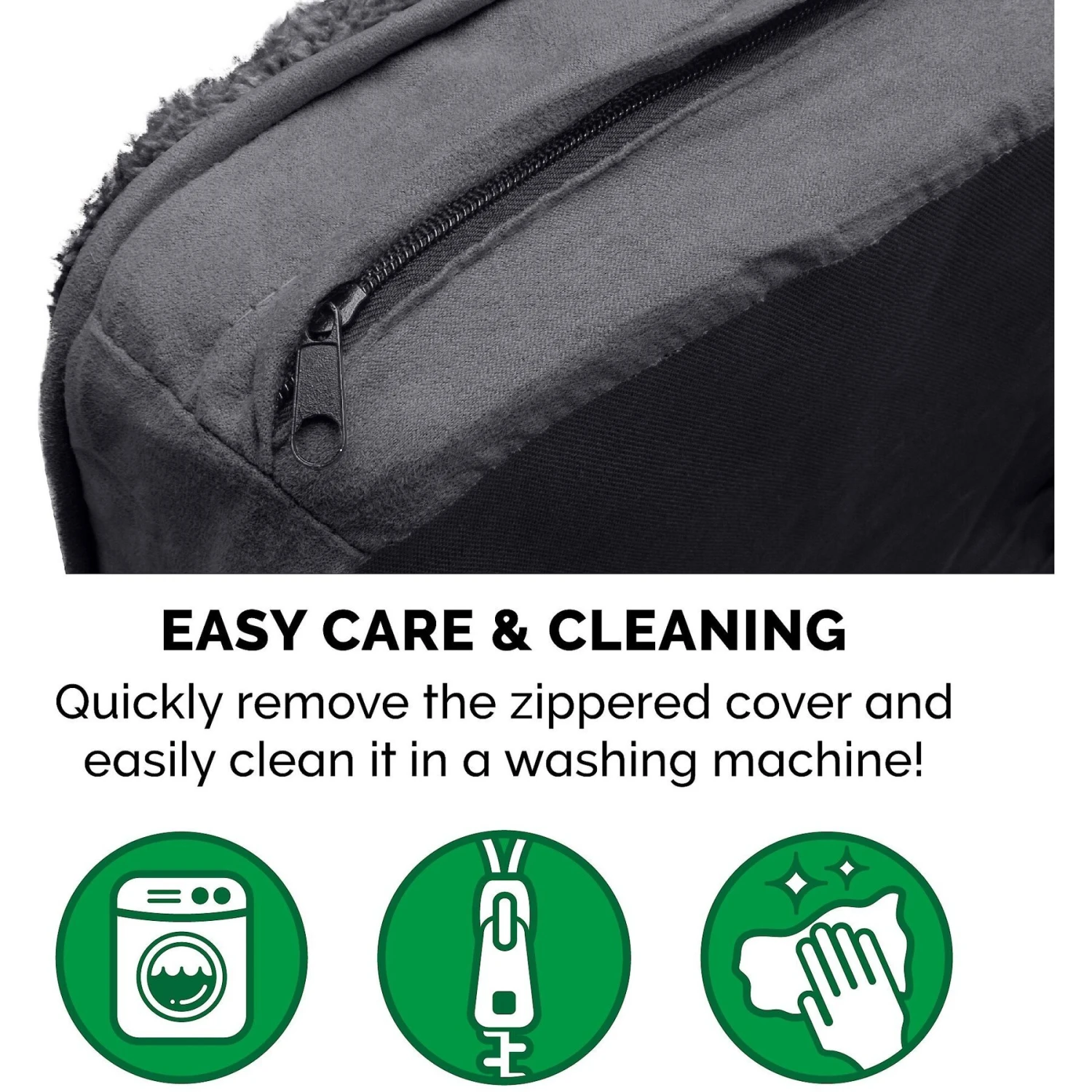 FurHaven Snuggle Deluxe Pillow Cat & Dog Bed With Removable Cover 8 FurHaven Snuggle Deluxe Pillow Cat & Dog Bed With Removable Cover - Image 6