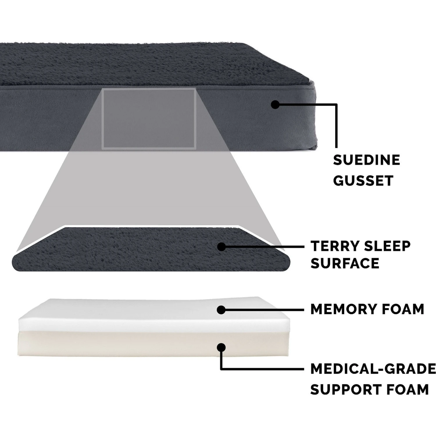 FurHaven Terry Deluxe Memory Foam Pillow Cat & Dog Bed With Removable Cover 8 FurHaven Terry Deluxe Memory Foam Pillow Cat & Dog Bed With Removable Cover - Image 6