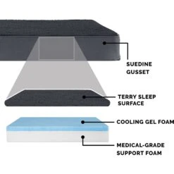 FurHaven Terry Deluxe Cooling Gel Pillow Cat & Dog Bed With Removable Cover -Blue Buffalos Shop 265755 PT5. AC SS1800 V1609376247