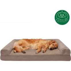 FurHaven Plush & Suede Cooling Gel Bolster Dog Bed With Removable Cover -Blue Buffalos Shop 266006 PT3. AC SS1800 V1619657858