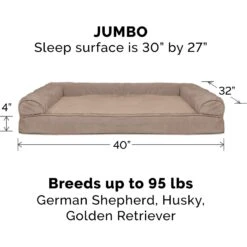 FurHaven Plush & Suede Cooling Gel Bolster Dog Bed With Removable Cover -Blue Buffalos Shop 266006 PT4. AC SS1800 V1663880540