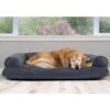 FurHaven Quilted Bolster Cat & Dog Bed With Removable Cover -Blue Buffalos Shop 266011 MAIN. AC SS1800 V1615858934