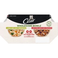 Cesar Wholesome Bowls Chicken, Carrots, Barley, Green Beans & Beef, Chicken, Carrots, Potatoes Variety Pack Small Breed Adult Wet Dog Food -Blue Buffalos Shop 269181 PT1. AC SS1800 V1695650731