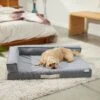 Frisco Chambray Orthopedic Corner Sofa Bolster Dog Bed W/Removable Cover -Blue Buffalos Shop 270911 MAIN. AC SS1800 V1626881792