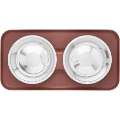 Frisco Silicone Stainless Steel Double Diner Dog & Cat Bowl, Brown -Blue Buffalos Shop 277551 PT4. AC SS1800 V1627935079