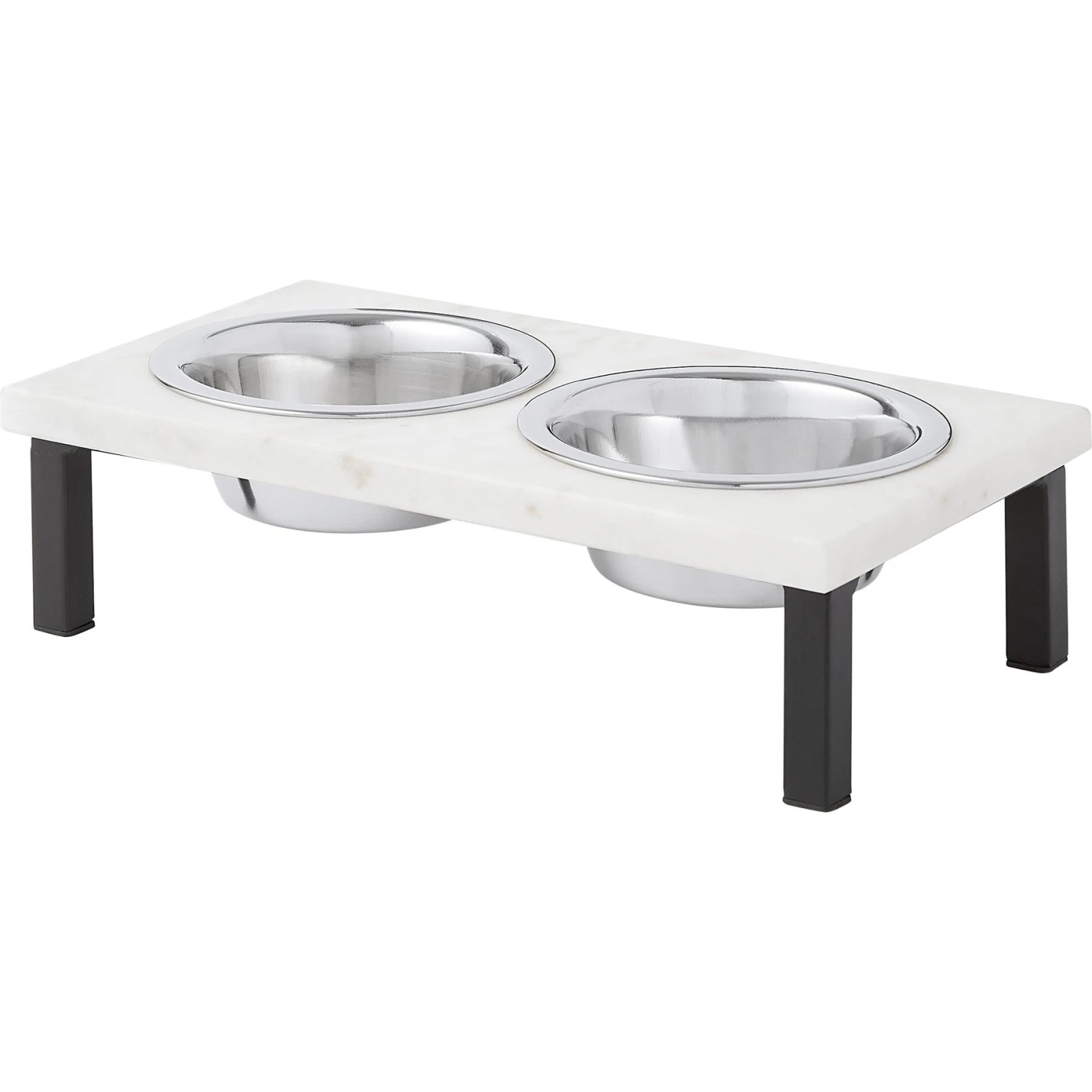 Frisco Marble Elevated Stainless Steel Double Diner Dog & Cat Bowls 3 Frisco Marble Elevated Stainless Steel Double Diner Dog & Cat Bowls