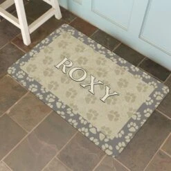 Bungalow Flooring Paw Border Personalized Floor Mat, 23 X 36 -Blue Buffalos Shop 286549 PT1. AC SS1800 V1620222215