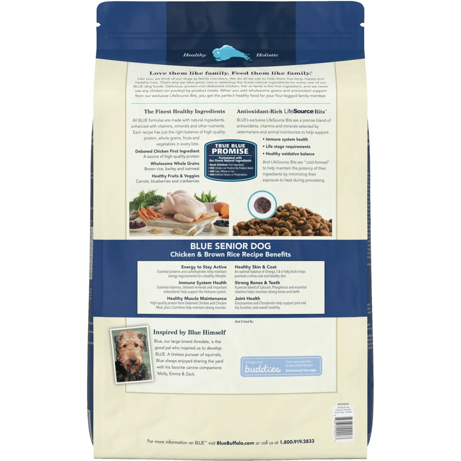 Blue Buffalo Life Protection Formula Senior Chicken & Brown Rice Recipe Dry Dog Food & Blue Buffalo Health Bars Baked With Bacon, Egg & Cheese Dog Treats 5 Blue Buffalo Life Protection Formula Senior Chicken & Brown Rice Recipe Dry Dog Food & Blue Buffalo Health Bars Baked With Bacon, Egg & Cheese Dog Treats - Image 3