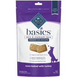 Blue Buffalo Basics Skin & Stomach Care Turkey & Potato Recipe Senior Dry Dog Food & Blue Buffalo Basics Skin & Stomach Care Biscuits Turkey & Potato Dog Treats -Blue Buffalos Shop 297834 PT4. AC SS1800 V1646347914
