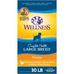 Wellness Large Breed Complete Health Puppy Deboned Chicken, Brown Rice & Salmon Meal Recipe Dry Dog Food & Wellness Complete Health Just For Puppy Canned Dog Food -Blue Buffalos Shop 298728 PT5. AC SS1800 V1691425673