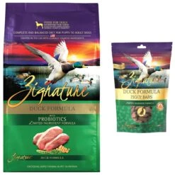 Zignature Duck Limited Ingredient Formula Dry Dog Food & Zignature Duck Formula Ziggy Bars Biscuit Dog Treats